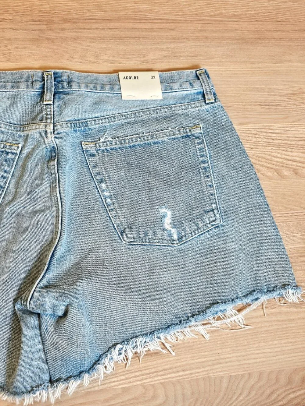 AGOLDE Parker Long Short Size 32 NWT Swapmeet Light Wash Button Fly